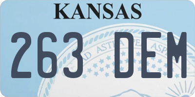 KS license plate 263DEM