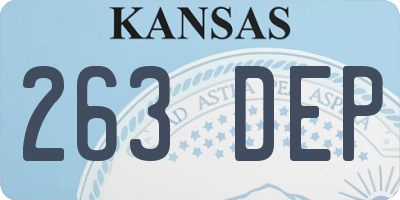 KS license plate 263DEP