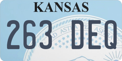 KS license plate 263DEQ