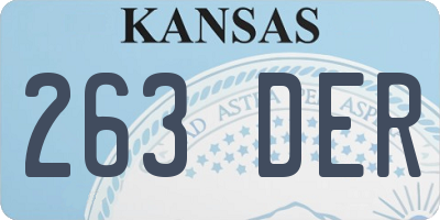 KS license plate 263DER