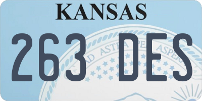 KS license plate 263DES