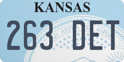KS license plate 263DET