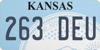KS license plate 263DEU