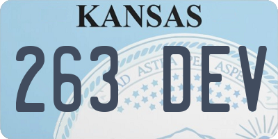 KS license plate 263DEV