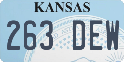 KS license plate 263DEW