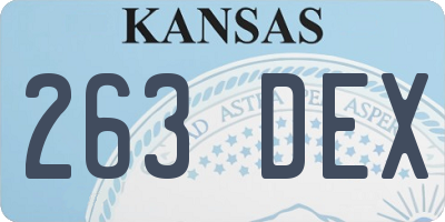 KS license plate 263DEX