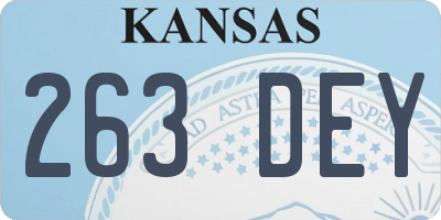 KS license plate 263DEY
