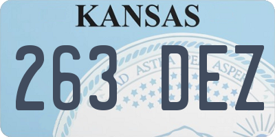 KS license plate 263DEZ