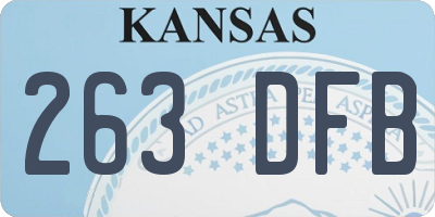 KS license plate 263DFB
