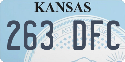 KS license plate 263DFC