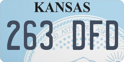 KS license plate 263DFD