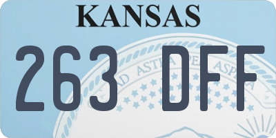 KS license plate 263DFF
