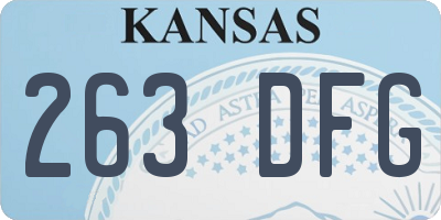 KS license plate 263DFG