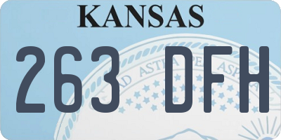 KS license plate 263DFH