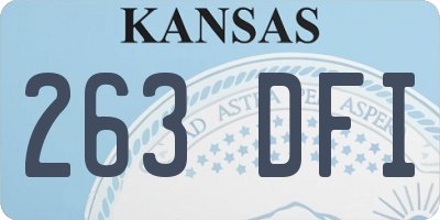 KS license plate 263DFI