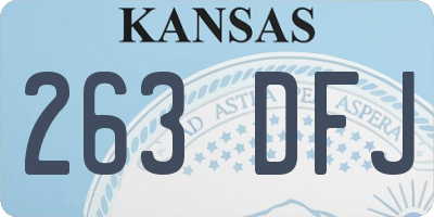 KS license plate 263DFJ