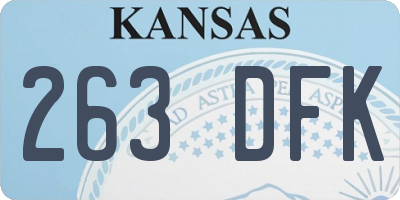 KS license plate 263DFK