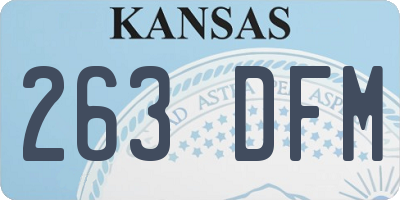 KS license plate 263DFM