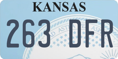 KS license plate 263DFR