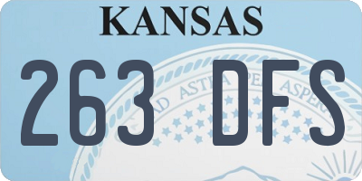 KS license plate 263DFS