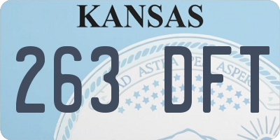 KS license plate 263DFT