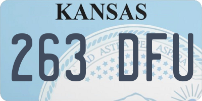 KS license plate 263DFU