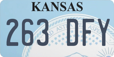 KS license plate 263DFY