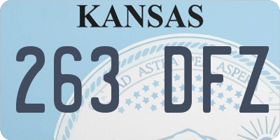 KS license plate 263DFZ
