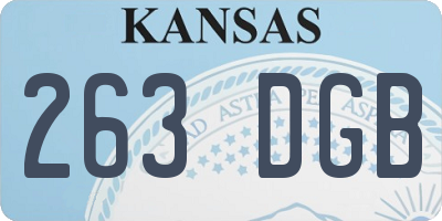 KS license plate 263DGB