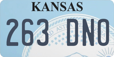 KS license plate 263DNO