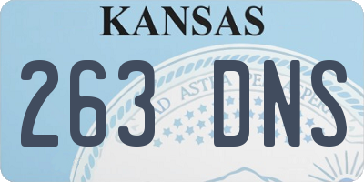 KS license plate 263DNS