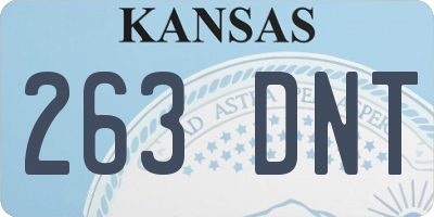 KS license plate 263DNT