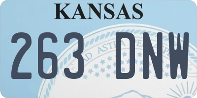 KS license plate 263DNW