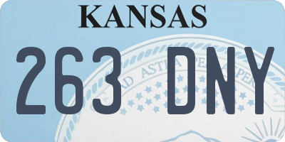 KS license plate 263DNY