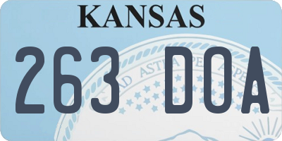 KS license plate 263DOA