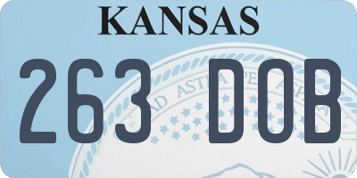 KS license plate 263DOB