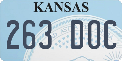 KS license plate 263DOC