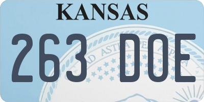 KS license plate 263DOE