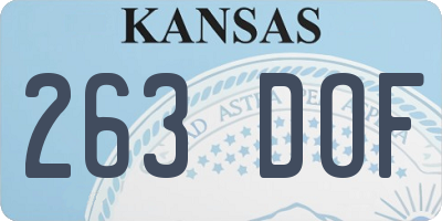 KS license plate 263DOF