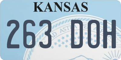KS license plate 263DOH