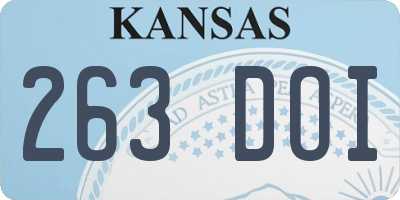 KS license plate 263DOI