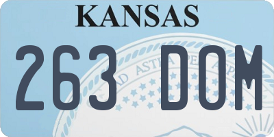 KS license plate 263DOM