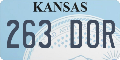 KS license plate 263DOR