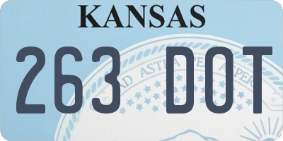 KS license plate 263DOT