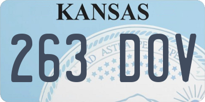 KS license plate 263DOV