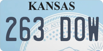 KS license plate 263DOW
