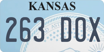 KS license plate 263DOX