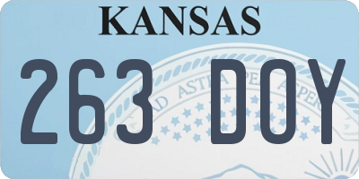 KS license plate 263DOY
