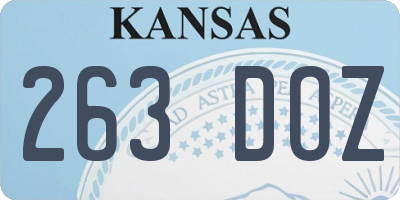 KS license plate 263DOZ