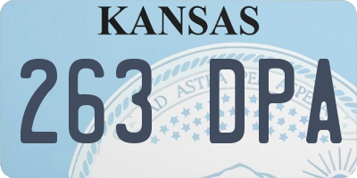 KS license plate 263DPA